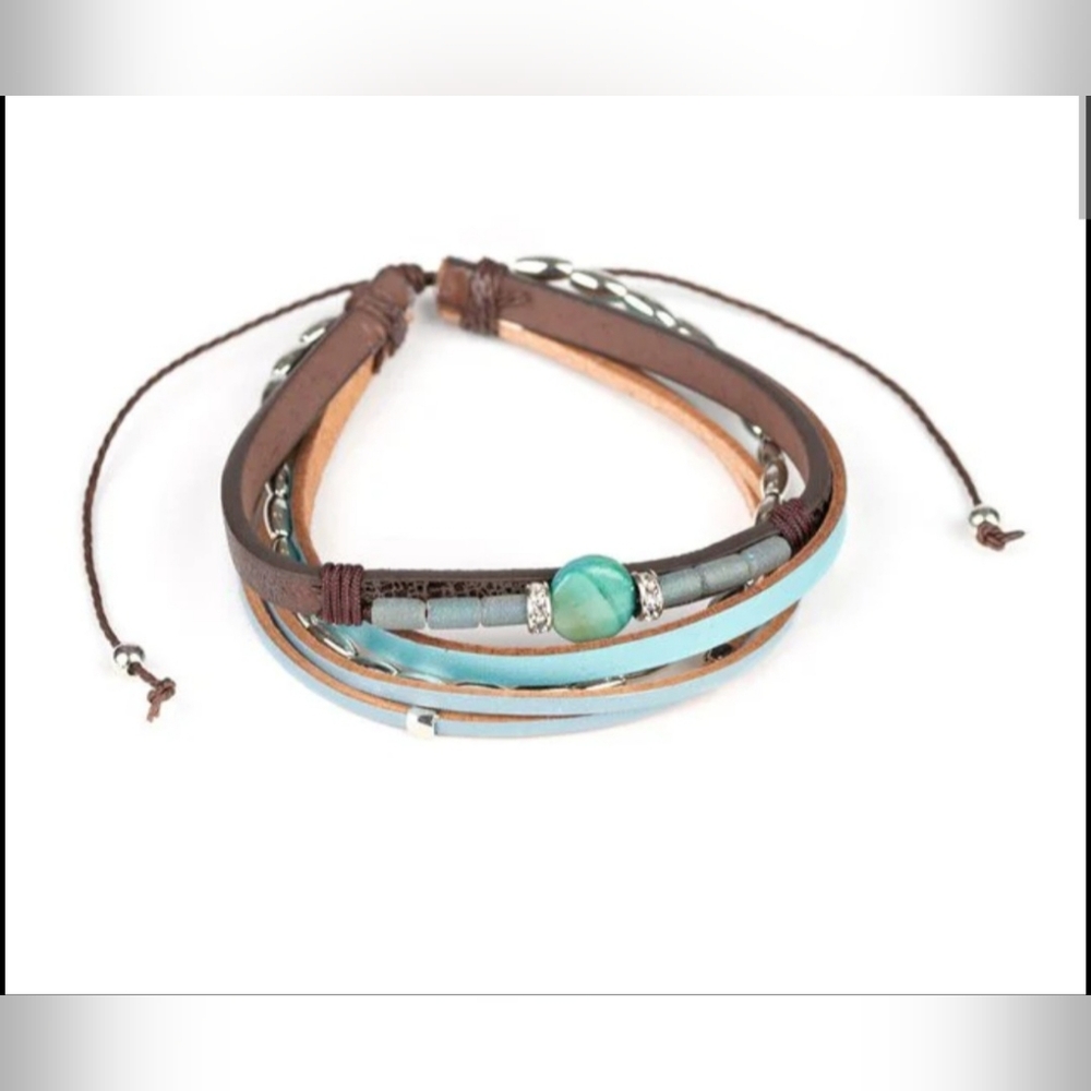 Paparazzi ♥ Geo Trek - Blue ♥ Bracelet